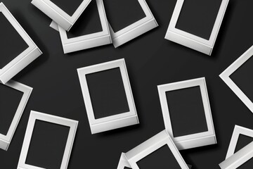 Aufkleber - White frames arranged on a table, suitable for home decor projects