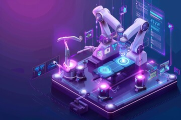 Poster - A robot sitting on top of a table, suitable for technology concepts