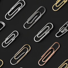 Poster - A close up of a bunch of paper clips. Useful for office and organization concepts