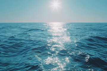 Poster - Sun shining over the ocean, ideal for travel brochures