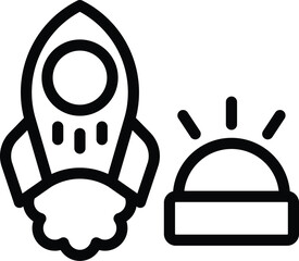 Poster - startup launch rocket icon outline vector. new business idea. project development strategy