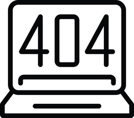 Poster - Computer startup error icon outline vector. System crash. Booting digital issue