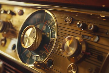 Aufkleber - Detailed image of an old fashioned radio. Perfect for retro design projects