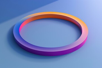 Poster - Bright and vibrant circular object on a blue backdrop, suitable for various design projects