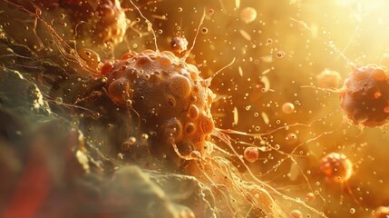 Poster - Detailed view of cells under a microscope. Suitable for scientific projects