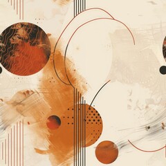 Aufkleber - Colorful abstract painting with circles and lines. Great for modern art concepts