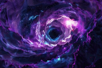 Poster - Abstract purple and blue swirl with stars in the background. Suitable for graphic design projects