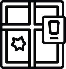 Poster - Smart home alarm system icon outline vector. Innovative house security. Wireless motion detection