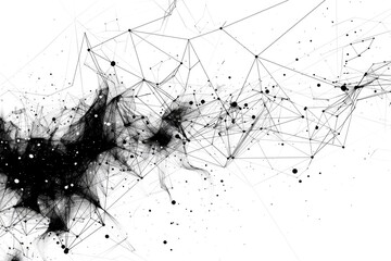 Aufkleber - A black and white image of a network of dots. Perfect for technology and connectivity concepts