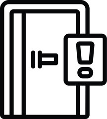 Poster - Smart door security icon outline vector. Home entrance protection. Wireless innovative system