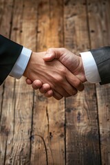 Poster - Close up of two people shaking hands. Suitable for business and partnership concepts