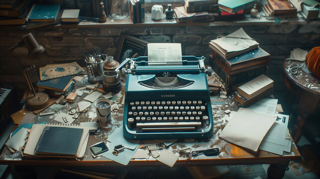 vintage typewriter letter and authors work 