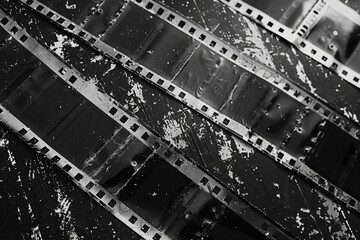 Wall Mural - A black and white photo of a film strip, suitable for various design projects