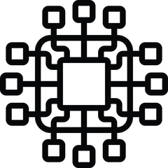 Poster - Home control systems icon outline vector. Artificial intelligence. Automated house technology