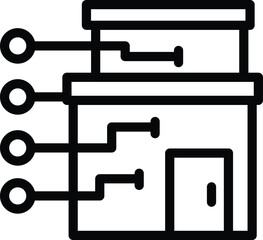 Poster - Home tech innovation icon outline vector. Smart remote control. Digital house technology