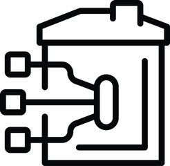 Poster - Intelligent home icon outline vector. Innovative house. Smart indoor installation