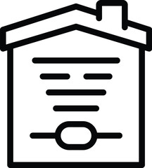 Poster - Wireless home technology icon outline vector. Modern innovative house. Automatized indoor installation