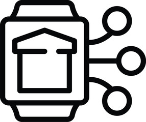 Poster - Watch smart home icon outline vector. Wireless house control. Innovative modern technology
