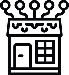 Poster - House digitalization icon outline vector. Intelligent home system. Smart installation service