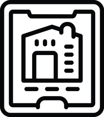 Poster - Internet of things home icon outline vector. Smart tech development. Indoor modern installation