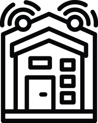 Poster - Modern home technology icon outline vector. Innovative installation. Things of internet system