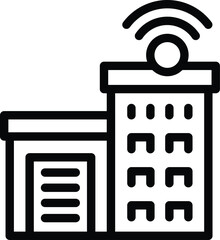 Poster - WIFI home control icon outline vector. Smart house installation. Intelligent wireless system