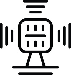Poster - Tech enabled home system icon outline vector. Digitalized household service. Remote control technology