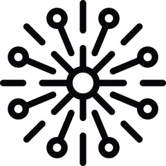 Poster - Black and white digital graphic of a simplistic sunburst or starburst design, ideal for various creative projects