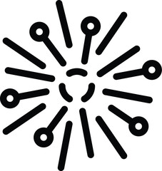 Poster - Simplistic black starburst or sunburst vector pattern on a white background