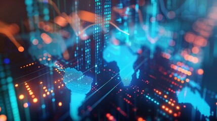Aufkleber - Business and economic growth on global business network, Data analysis of financial and banking, Customer service, Technology and data connection, Teamwork, Business strategy and Digital marketing.