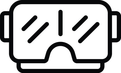 Poster - Vector illustration of a virtual reality headset icon in black and white, showcasing modern technology and digital innovation