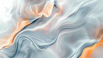 Digital technology orange and blue abstract flowing poster background