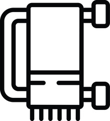 Poster - Simplified vector illustration of a graphics processing unit in line art style