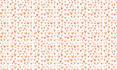 Wall Mural - orange and pink small heart pattern, background