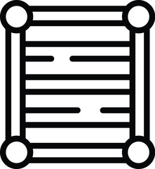 Poster - Black and white line art of a minimalist abacus icon, perfect for educational themes
