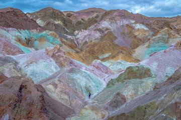 Wall Mural - Aerial view of Death Valley's Artist Palette