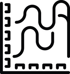 Poster - Vector illustration of a measurement scale with an abstract wavy line, depicting data or frequency