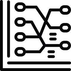 Poster - Black and white vector image of a simplified network or circuit diagram with interconnected lines and nodes