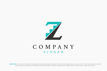 logo letter z stairs business abstract