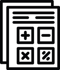 Poster - Clean vector illustration of mathematical operations icons in a monochrome design
