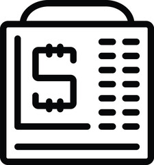 Sticker - Black and white vector illustration of an address book icon with a phone symbol