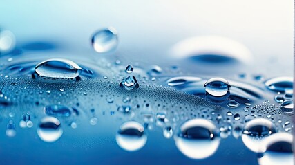 Wall Mural - water drops on blue background