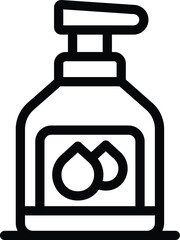 Canvas Print - Vector illustration of a line icon representing a hand sanitizer pump bottle