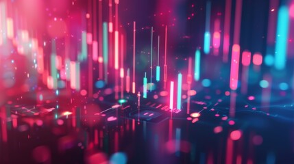 Poster - Stock market or forex trading graph and candlestick chart suitable for financial investment concept. Economy trends background for business idea and all art work design. Abstract finance background.
