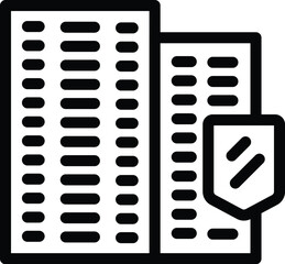 Poster - Graphic icon representing document security with shield and lists, ideal for web and technology