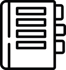 Poster - simple vector icon illustrating a closed spiral notebook