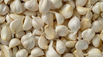 Wall Mural - garlic cloves close-up wallpaper texture pattern or background 1
