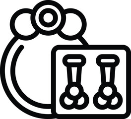 Poster - simplistic line drawing of a hand grip strengthener, suitable for fitnessrelated designs