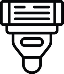 Poster - Simple line icon of a barcode scanner in black and white, ideal for various applications