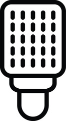 Poster - Black and white microphone icon illustration with minimalist design and outline, suitable for audio, recording, music, podcast, radio, and broadcast concepts